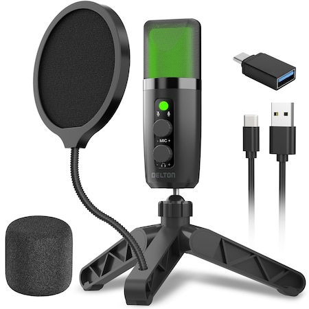 Delton Noise Canceling Condenser Microphone - Black U3000