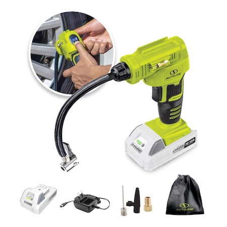 Sun Joe 24-Volt 2.0-Ah Air Joe Pro Cordless Compressor w/ Nozzle Adapters + Storage Case 24V-AJC-LTE