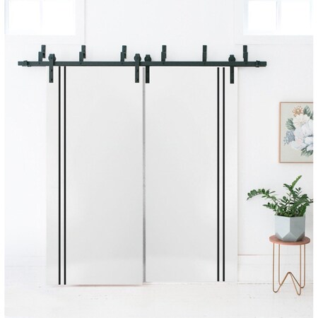 Sartodoors Slab Barn Door Panel, Planum 0016 White Silk and Aluminum Strips, Sturdy Finished Doors, Pocket Clo PLANUM0016S-WS-2896