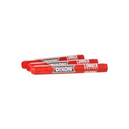 Dixon Ticonderoga Lumber Crayons, 1/2 in X 4 1/2 in, Soft Red, 12PK 464-52012