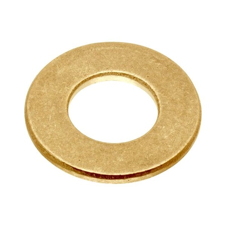 Zoro Select Flat Washer, For Screw Size #10 , Brass Plain Finish, 5 PK WASB#10NBR
