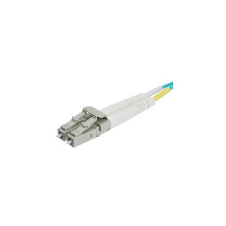 Cable Wholesale LC OM3 Duplex 2.0mm Fiber Optic Patch Cord, OFNR / LSZH, Multimode 50/125, Aqua Jacket, Beige LCLC-31017