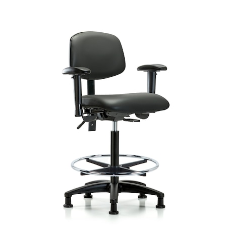 Blue Ridge Ergonomics Vinyl Chair, Vinyl, Adjustable Arms BR-VHBCH-RG-T1-A1-CF-RG-8823