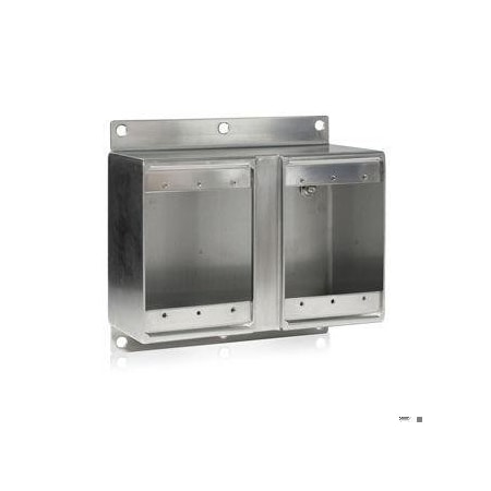 Leviton FD Box, 87.3 cu in, 2, Stainless Steel, Rectangular Shape FDSS2