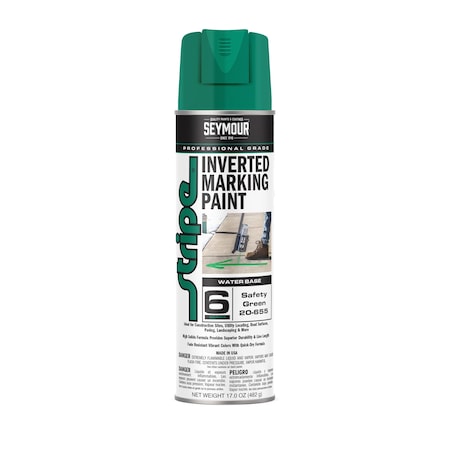 Seymour Midwest Stripe 6-Series Inverted Ground Marking Paint, Safety Green  17oz Water based 20-655