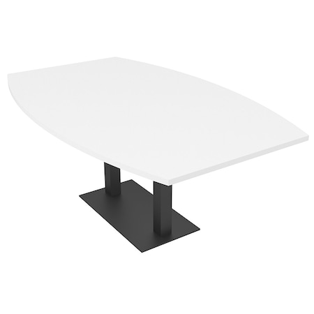 Skutchi Designs Boat Conference Table With Power Unit, 48 in W, 72 in L, White HAR-BOT-48x72-DOU.BK-W960-NA