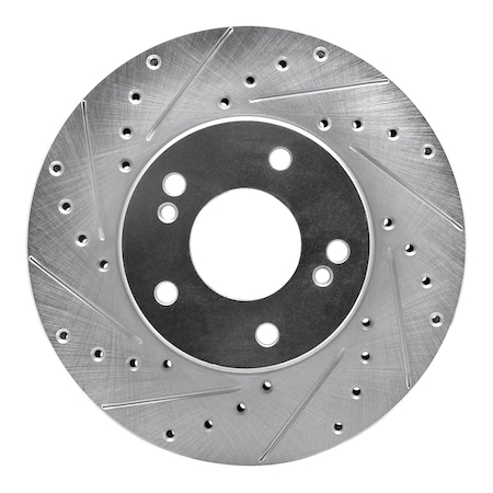 Dynamic Friction Co DFC Brake Rotor - Drilled and Slotted - Silver 631-68002L