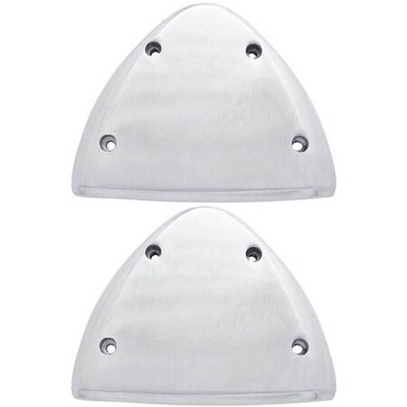 Replacement For Peterbilt 367 Sba Year 2017 Polished Aluminum Headlight Turn Signal Cover Kit Pair