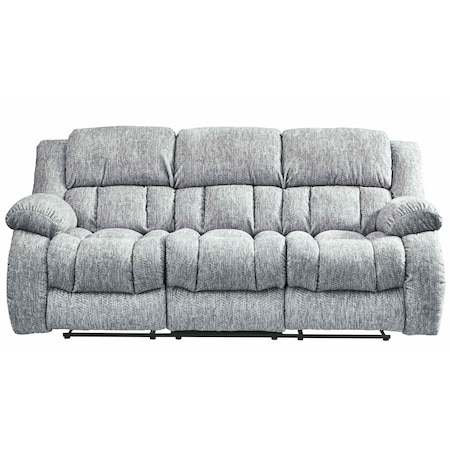Homeroots 88" Light Gray Upholstered Reclining USB Sofa With Toss Pillow 559210