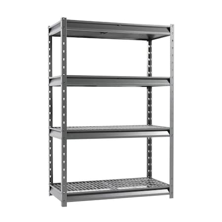 Shuntong Atlas 4-Tier 48 in.W x 24 in.D x 72 in.H Heavy Duty Garage Shelving Unit Load 12000 Lbs, Gray Vein ATLAS482472-4G3000