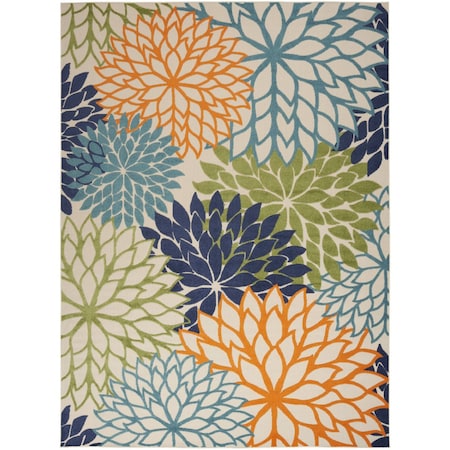 Homeroots 10' X 14' Blue And Green Indoor Outdoor Area Rug 521639