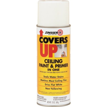Zinsser Textured Spray Paint . White, 13 oz, Aerosol Can, Flat 3688