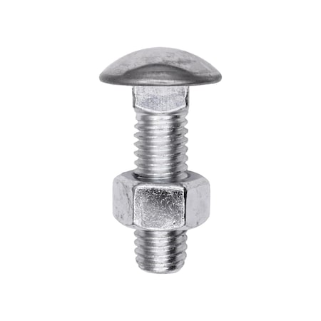 Auveco 7/16in-14 x 1 1/2in Stainless Steel Capped Round Head Bumper Bolts with Hex Nuts, 10PK 3100