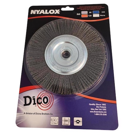 Dico Nyalox 6 in. Coarse Crimped Mandrel Mounted Wheel Brush Nylon 4500 rpm 1 pc 7200060