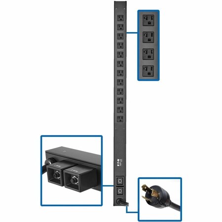 Eaton Tripp Lite Series 2.9kW 120V Single-Phase Basic PDU - 12 NEMA 5-15/20R Outlets, L5-30P Input, 10 PDUV30-36