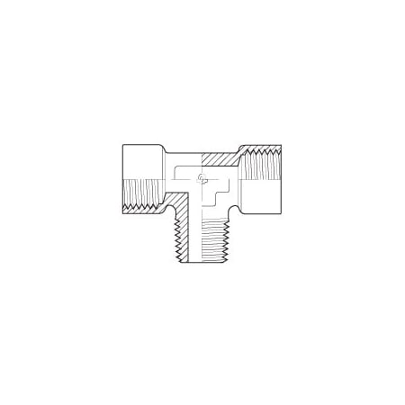 Adaptall BRASS FEMALE BSP X MALE BSPT BRANCH TEE 1/4 in 1/4 in 1/4 in 8093-04-04-04