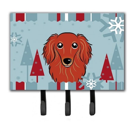 Carolines Treasures Winter Holiday Longhair Red Dachshund Leash and Key Holder BB1710TH68