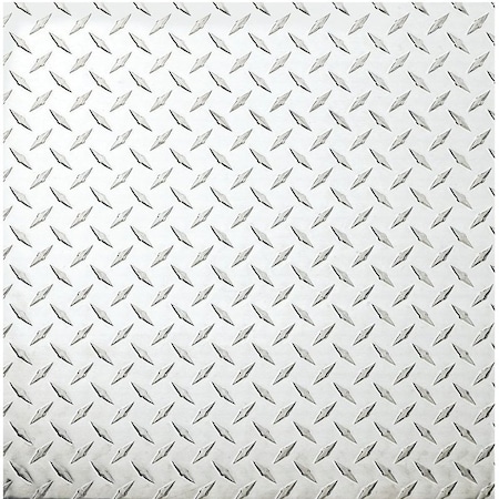 Stanley 4220BC Series Tread Plate, 24 in W, 24 in L, Diamond Tread, Aluminum, Polished N316-356