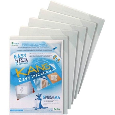 Tarifold Sign Holder, Clear, 1/4 in. H, Adhesive, PK5 P194684