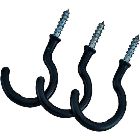 Landscapers Select Storage Hook, 1.42 in L, 2-1/2 in H, Steel, Black, Zinc Plated, Wall Mount Mounting GB0253L