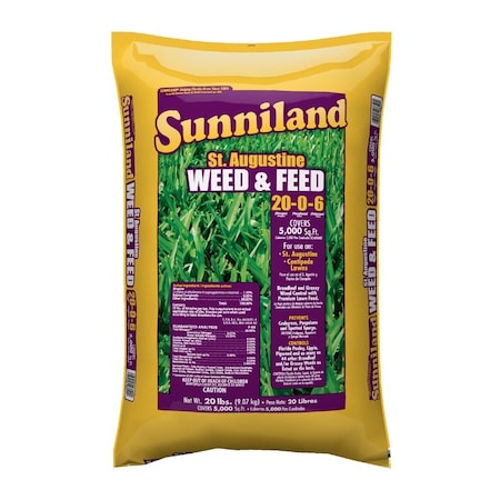 Sunniland St.Augustine Weed & Feed Lawn Fertilizer For St. Augustine Grass 5000 sq ft 128820