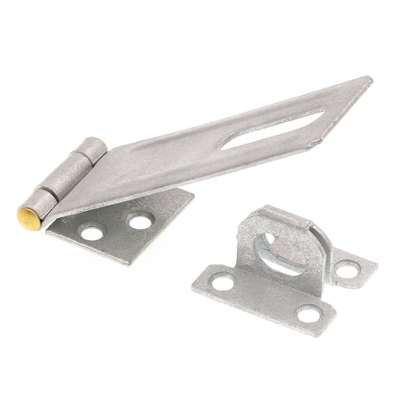 Prime-Line Door and Gate Safety Hasp Hinge Latch with Fixed Staple 4-3/8 inch Galvanized with Solid Brass Pin U 117173