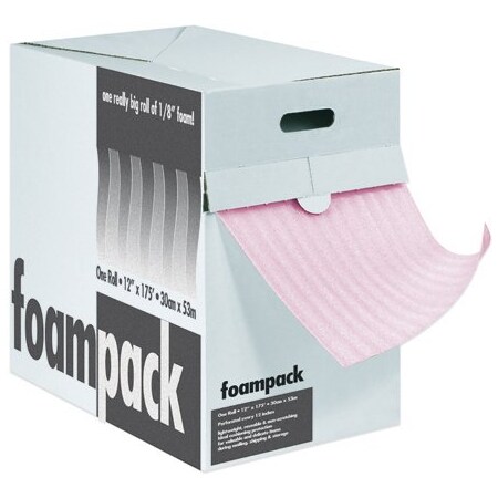 Partners Brand AntiStatic Foam Disp, 1/8x12x175 ft., 175 ft Length, 12 in Width, 1/8 in Height, Polyethylene, Pink FD1812AS