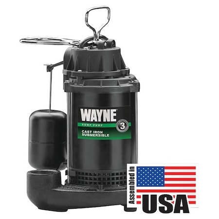 Wayne WAYNE CDU800 Sump Pump, 120 V, 10 A, 1-1/2 in Outlet, 2040 gph CDU800