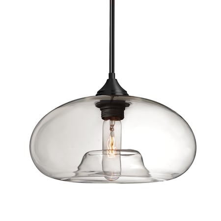 Besa Lighting Besa Bana Pendant, Clear, Black Finish, 1x 60W MAX E26 Base 1TT-BANACL-BK