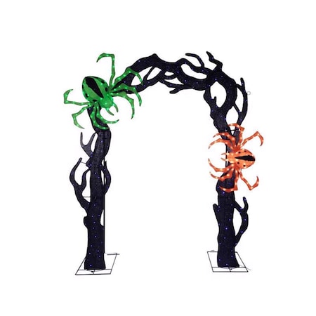 Celebrations Halloween 98 in. Eerie Tree Arch with 2 Spiders Halloween Decor 14-02013A