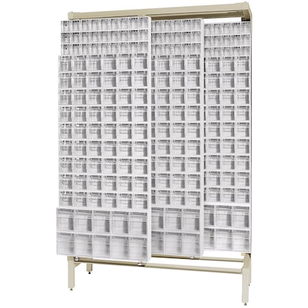 Quantum Storage Systems FREE STANDING SLIDER W/56 WHITE TILT BINS QS-569-56WT