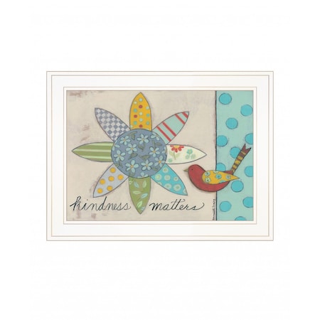 Homeroots Kindness Matters 1 White Framed Print Wall Art 407516