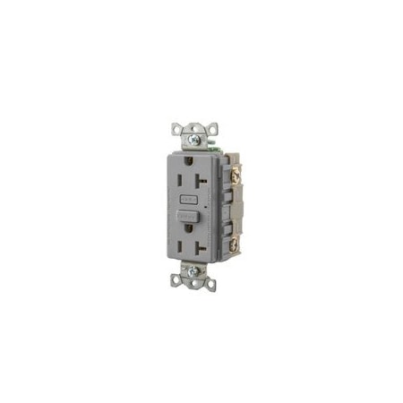 Hubbell Hubbell-Pro 20A 125V Self-Test GFCI Receptacle, Gray GF20GY