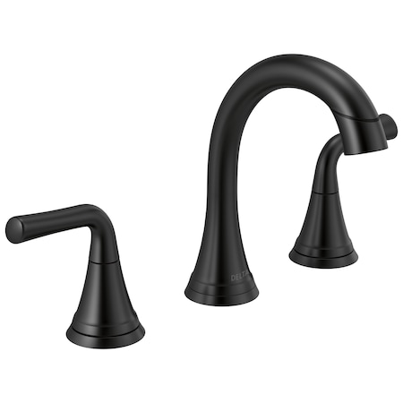 Delta Kayra Two Handle Widespread Pull-Down Bathroom Faucet Matte Black 3533LF-BLPDMPU
