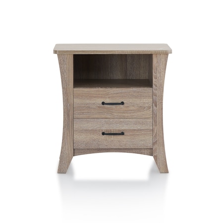 Homeroots 24" Brown Two Drawers Nightstand 286120