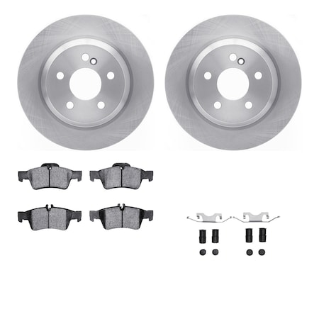 Dynamic Friction Co DFC Rotors with EURO 5000 Ceramic Brake Pads includes Hardware 6612-63290