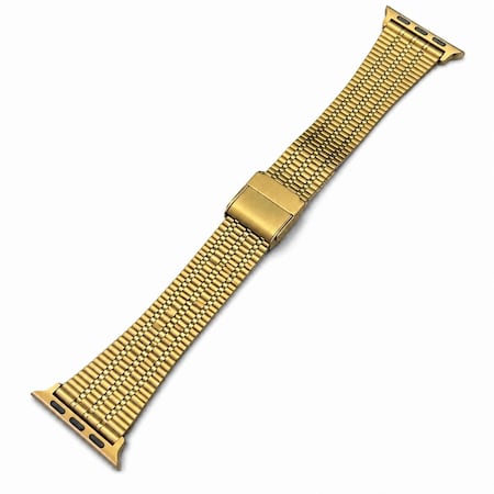 Elegani Expansion Stainless Steel Replacement Band Compatible with Apple Watch 45mm, Rose Gold SEBCQR-RGD-45mm