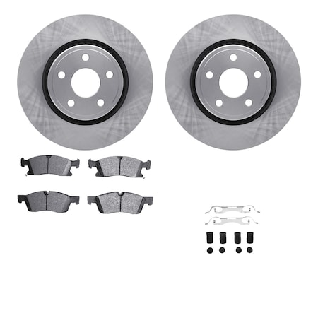 Dynamic Friction Co DFC Brake Rotor with 5000 Brake Pads and Hardware Kit 6512-42078