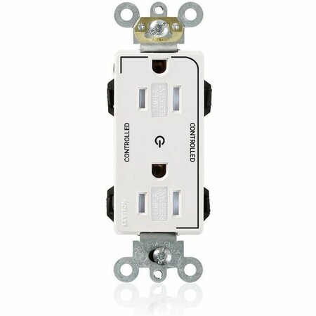 Leviton Straight Blade Receptacle, 5-15R, 15 A, 125V AC, Surface Mount, Self-Grounded MT162-2W