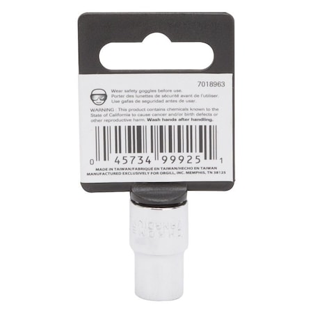 Vulcan Drive Socket, 3/8 in Socket, 3/8 in Drive, 6-Point, Chrome Vanadium Steel, Chrome, MT64933403L MT64933403L