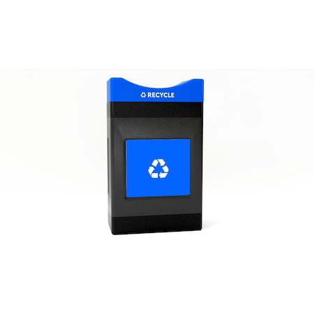 Commercial Zone Products Avante Series 30 Gallon Shallow Black Recycling Container w/ Open Top 7873S104A