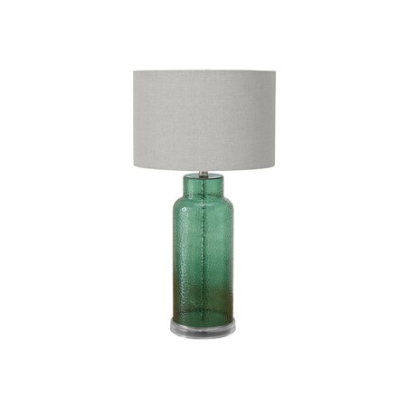 Monarch Specialties Lighting, 28"h, Table Lamp, Green Glass, Grey Shade, Contemporary, Modern I 9908
