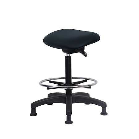 Blue Ridge Ergonomics Vinyl Sit-Stand - Standing Height with Chrome Foot Ring Stationary Glides in Storm Supernova Vinyl VSTSS-RG-CF-RG-8822