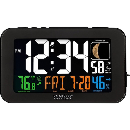La Crosse Technology Atomic Color Alarm clock, Indoor Temp/ 617-1485B