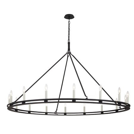Troy Lighting Sutton 16 Light Chandelier 61 In. Textured Black F6234-TBK