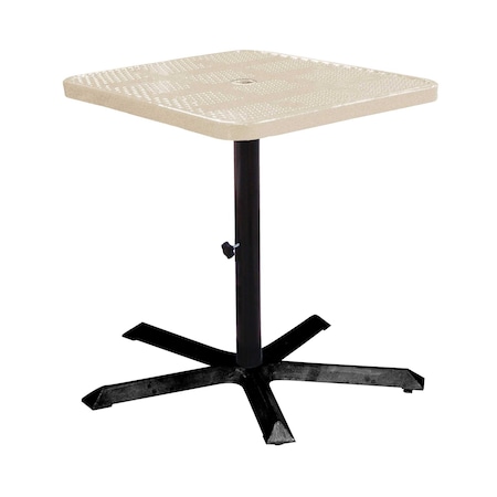 Leisure Craft 36" Square Perforated Pedestal Table, Portable, 40"H, Sandstone SQ36TAB40-SANDSTONE