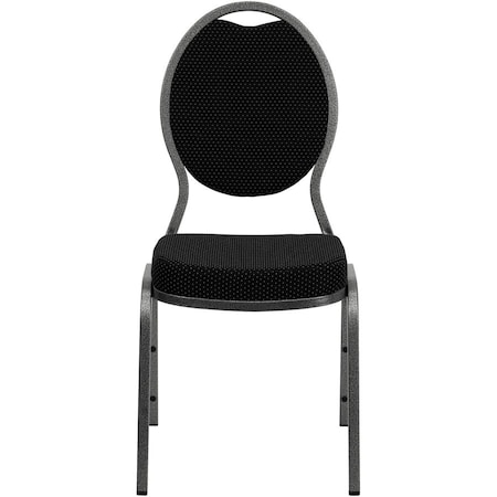 Flash Furniture Hercules Banquet Chair, Black Back, 17-1/2 in W 21" L 37-3/4" H, Fixed, Fabric Seat FD-C04-SILVERVEIN-S076-GG