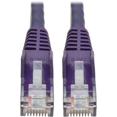 Eaton Tripp Lite Series Cat6 Gigabit Snagless Molded UTP Ethernet Cable RJ45 M/M, PoE, Purple, 15 N201-015-PU