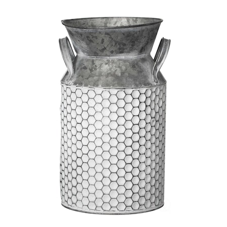 Vintiquewise 11-Inch Vintage Farmhouse Decorative Milk Bucket Vase - Rustic French Country Decor Jug with QI004780