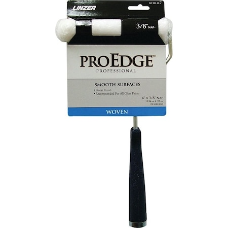 Linzer MT101-11 6IN Mini Roller, 3/8 in Nap, Woven Fabric Cover, Threaded Handle, 6 in L Roller MT 101-11 6IN